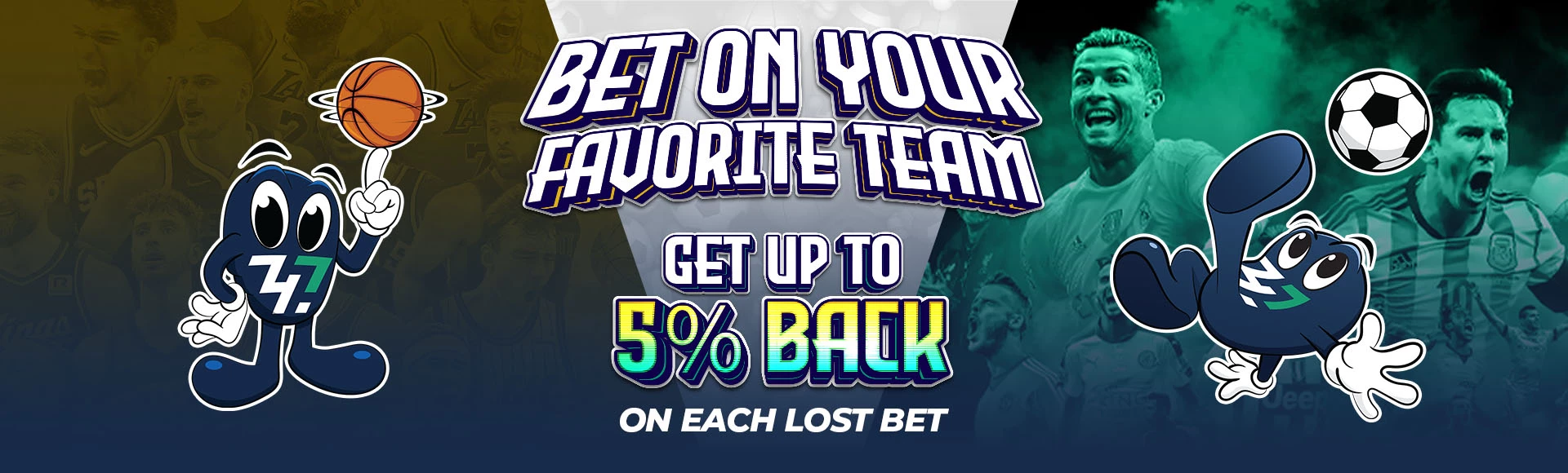 Back your favorite team promotional banner - 747 Live casino