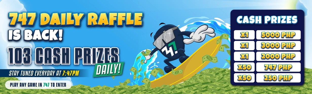 747 Raffle 2024 promotional banner - 747 Live casino